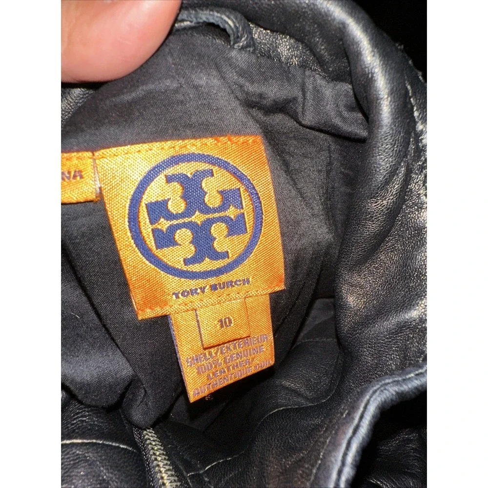 Tory Burch Black Leather Moto / Biker Jacket - Soft Leather‎ *Size 10 /Medium
